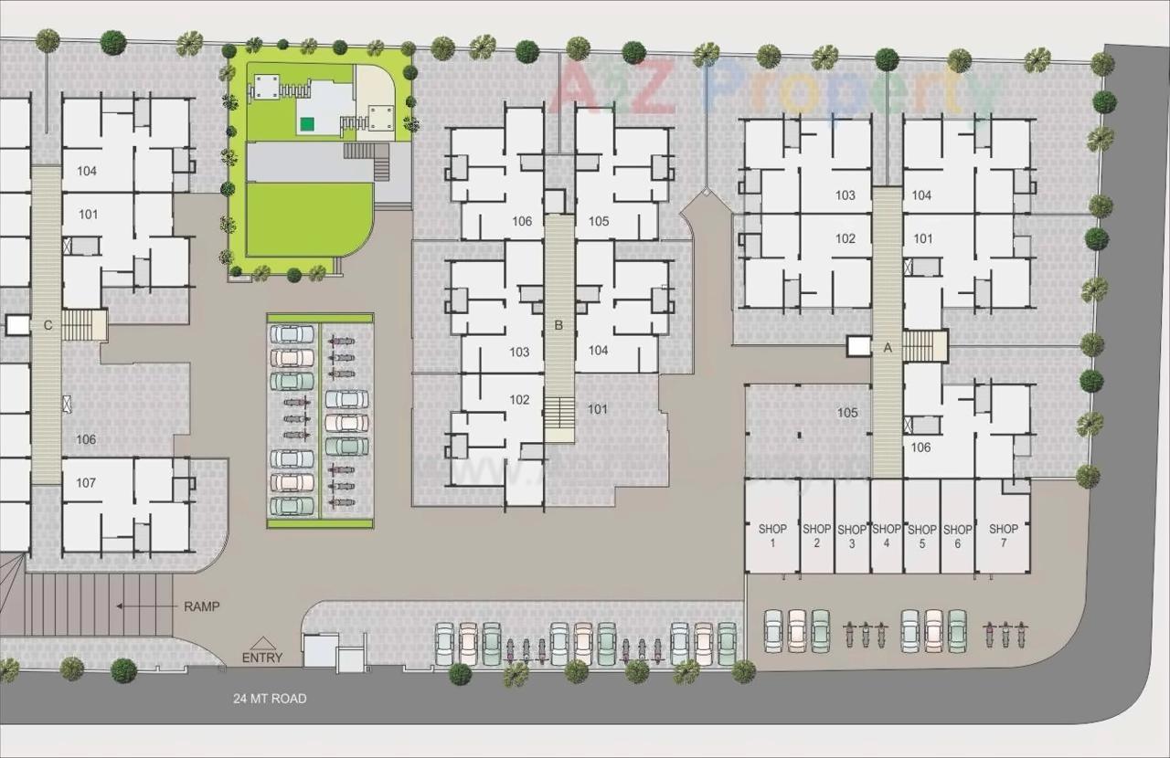 Layout of real estate project Silicone La Vista located at Raisan, Gandhinagar, Gujarat
