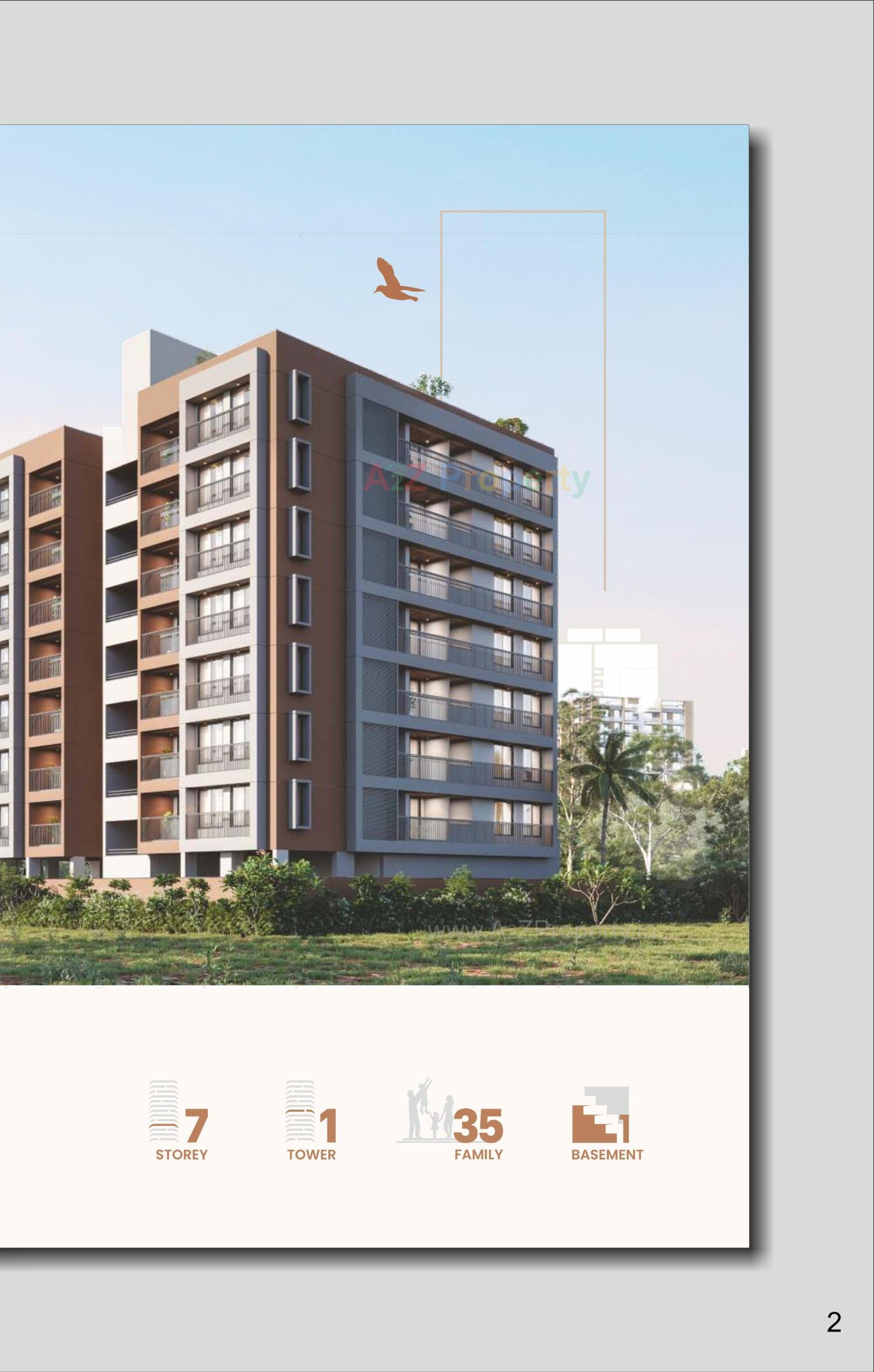 3D Elevation of real estate project Silver Stone located at Vavol, Gandhinagar, Gujarat
