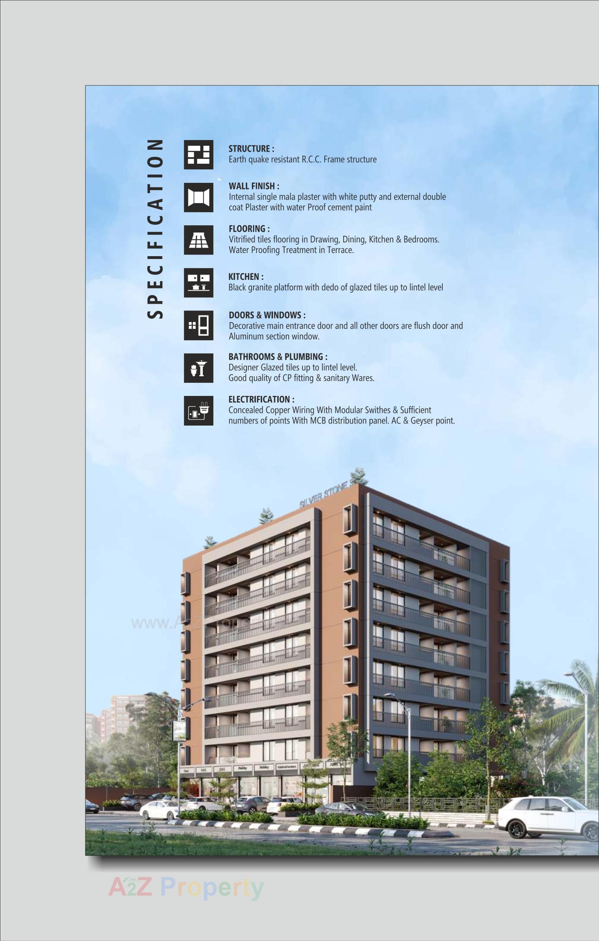 3D Elevation of real estate project Silver Stone located at Vavol, Gandhinagar, Gujarat