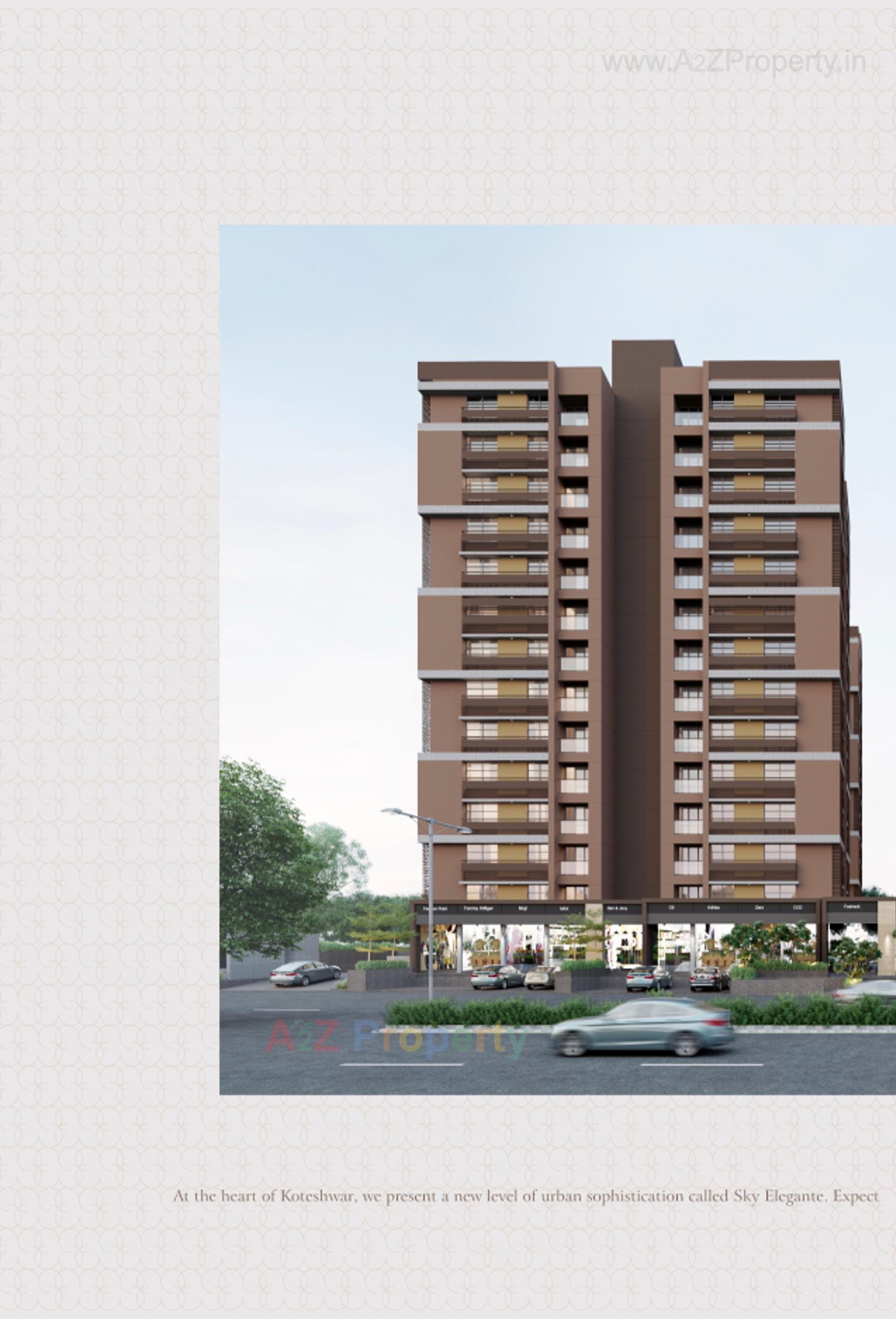 3D Elevation of real estate project Sky Elegante located at Amiyapur, Gandhinagar, Gujarat