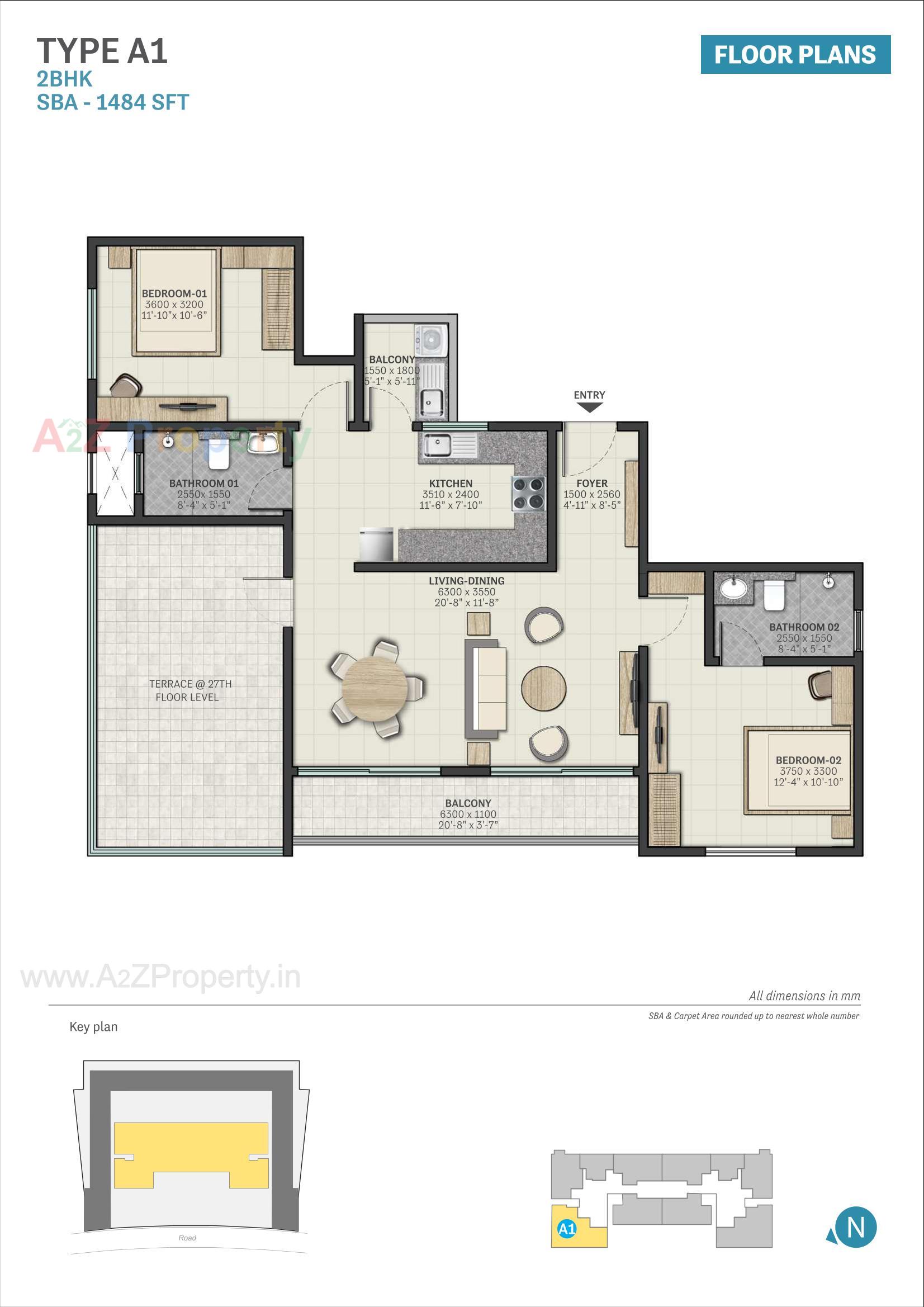 Layout of real estate project Sobha Avalon located at Pirjorpur, Gandhinagar, Gujarat