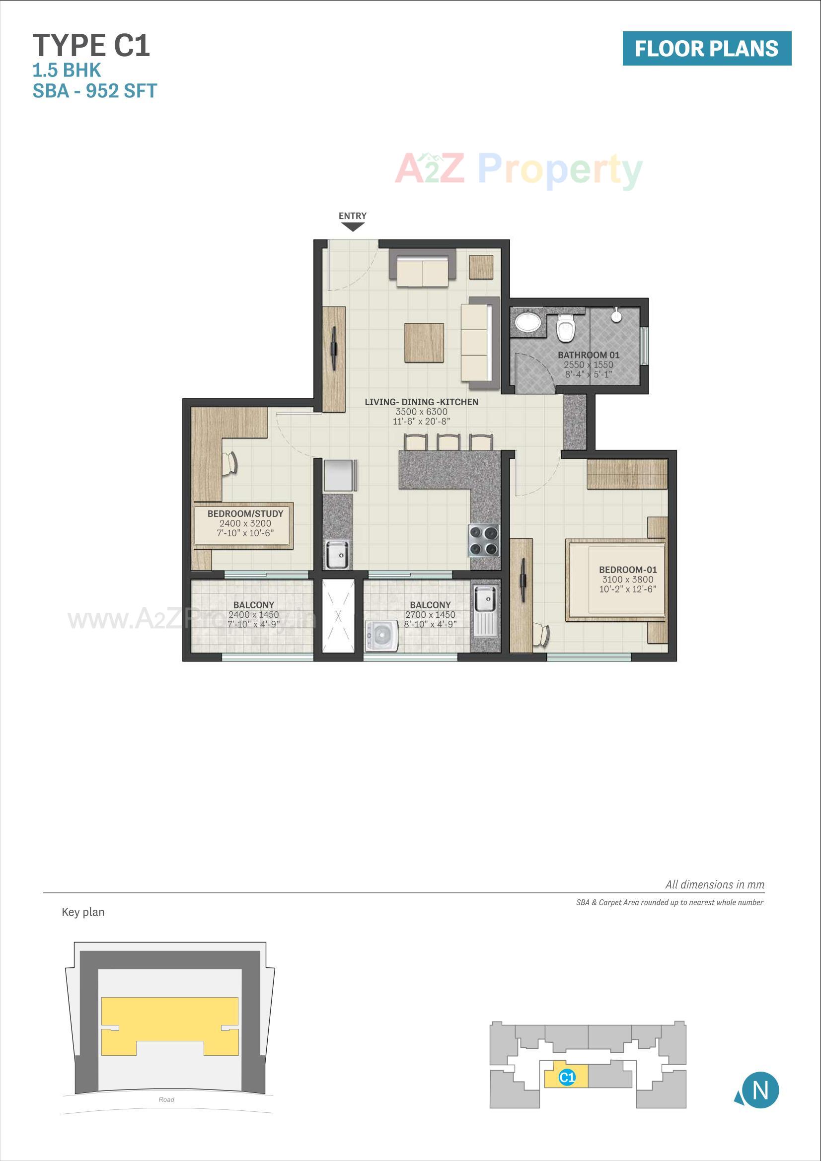 Layout of real estate project Sobha Avalon located at Pirjorpur, Gandhinagar, Gujarat