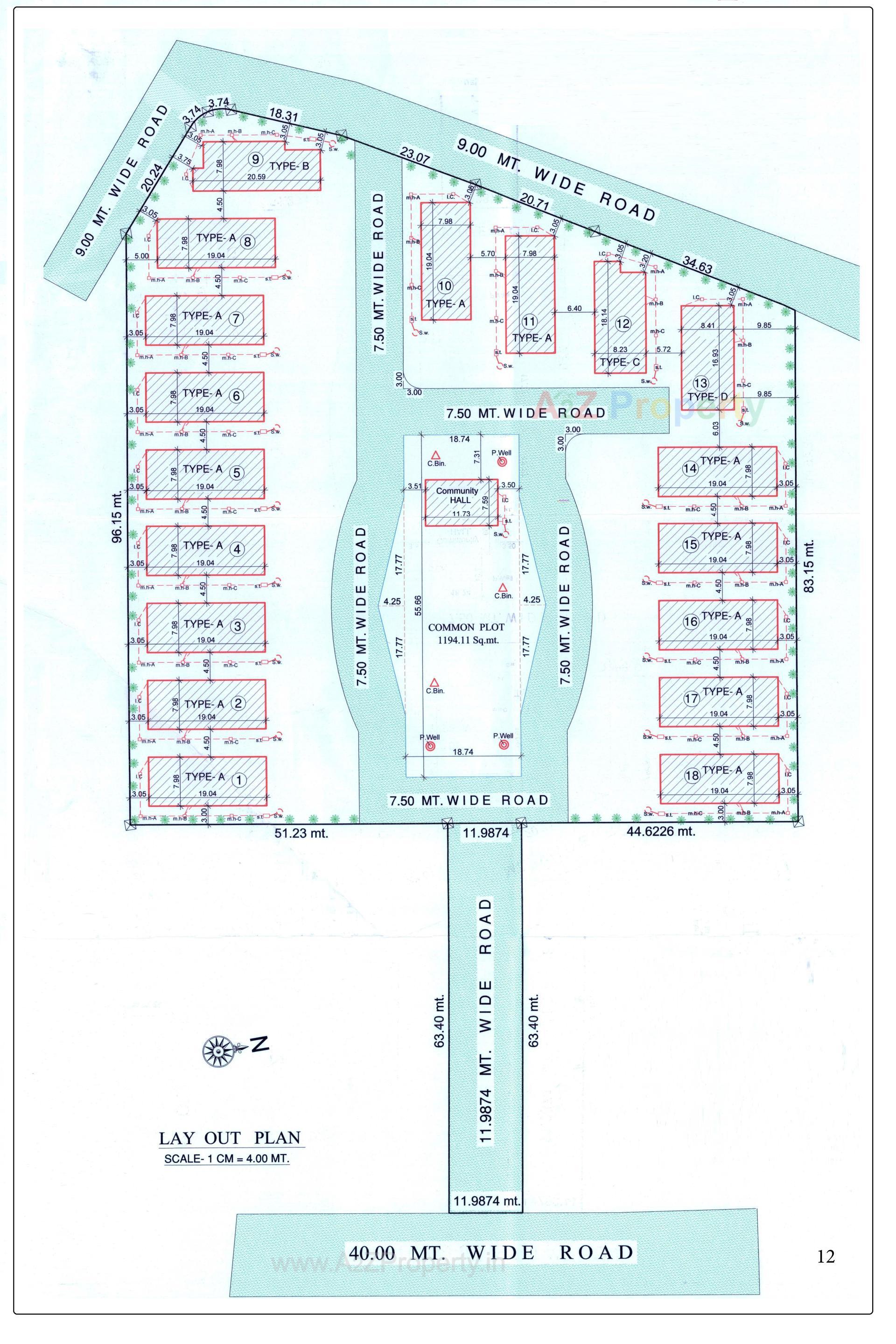 Layout of real estate project Soham 18 Greens located at Bhat, Gandhinagar, Gujarat
