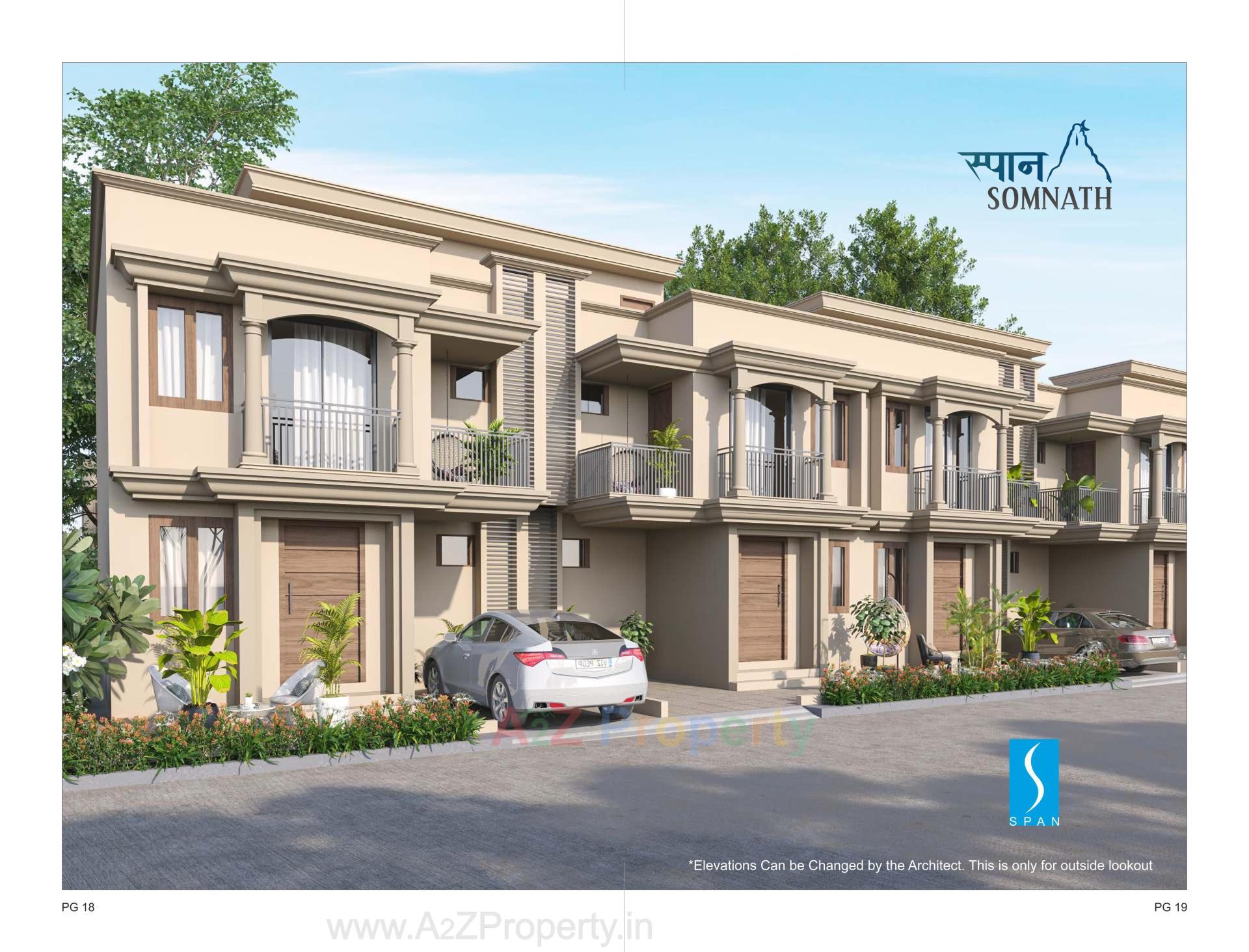 3D Elevation of real estate project Span Somnath located at Randheja, Gandhinagar, Gujarat