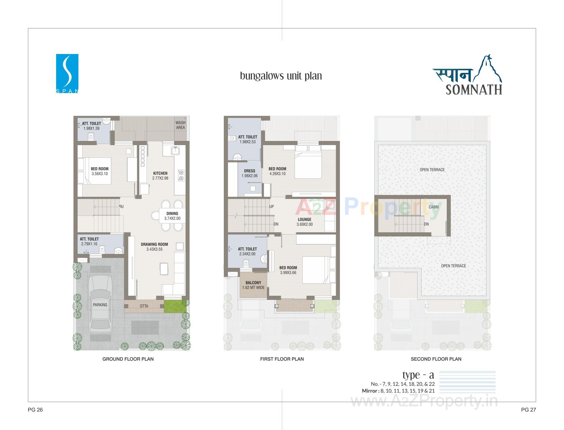Layout of real estate project Span Somnath located at Randheja, Gandhinagar, Gujarat