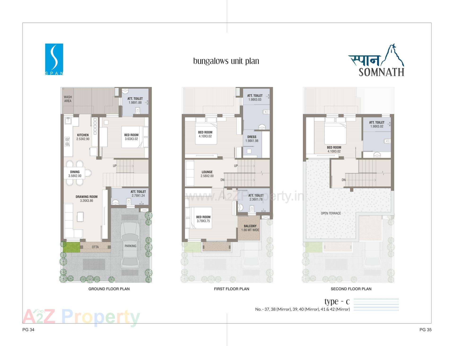 Layout of real estate project Span Somnath located at Randheja, Gandhinagar, Gujarat