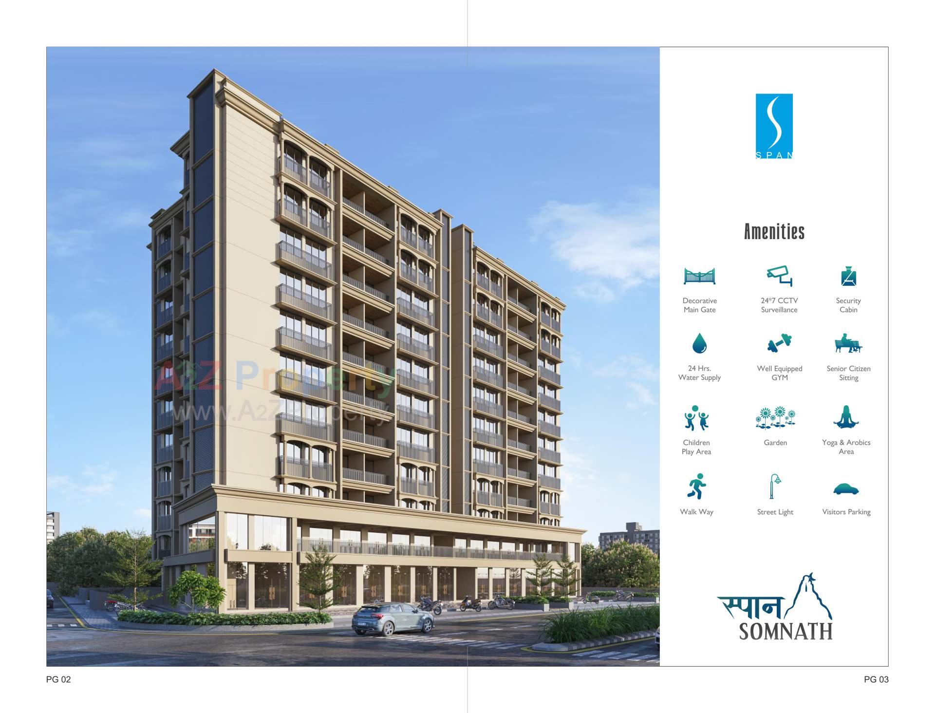 3D Elevation of real estate project Span Somnath located at Randheja, Gandhinagar, Gujarat