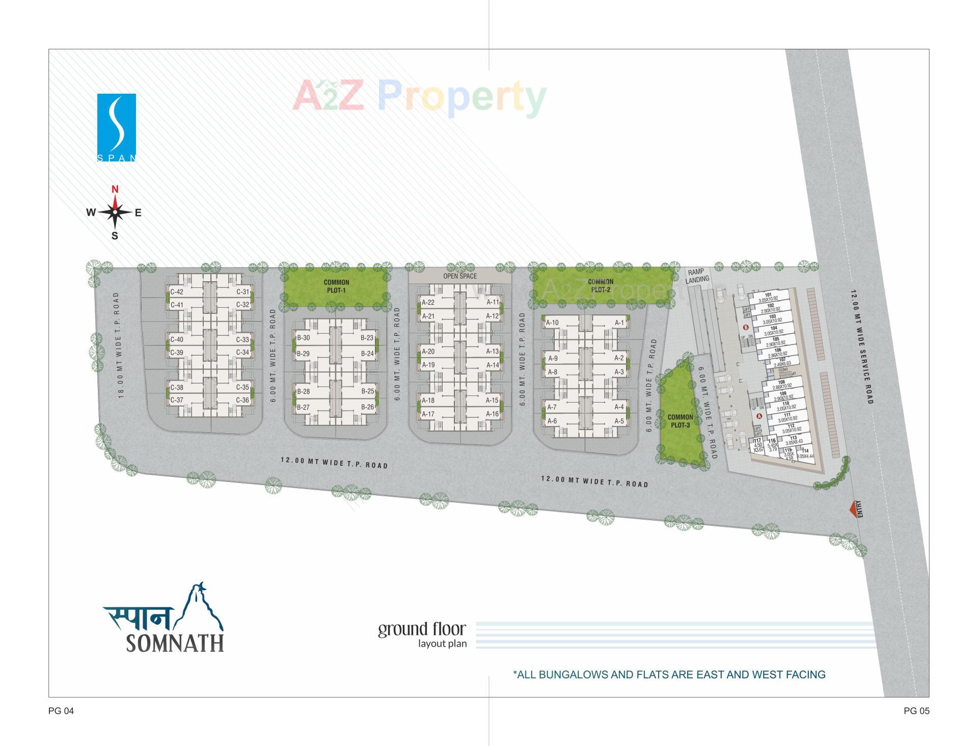 Layout of real estate project Span Somnath located at Randheja, Gandhinagar, Gujarat