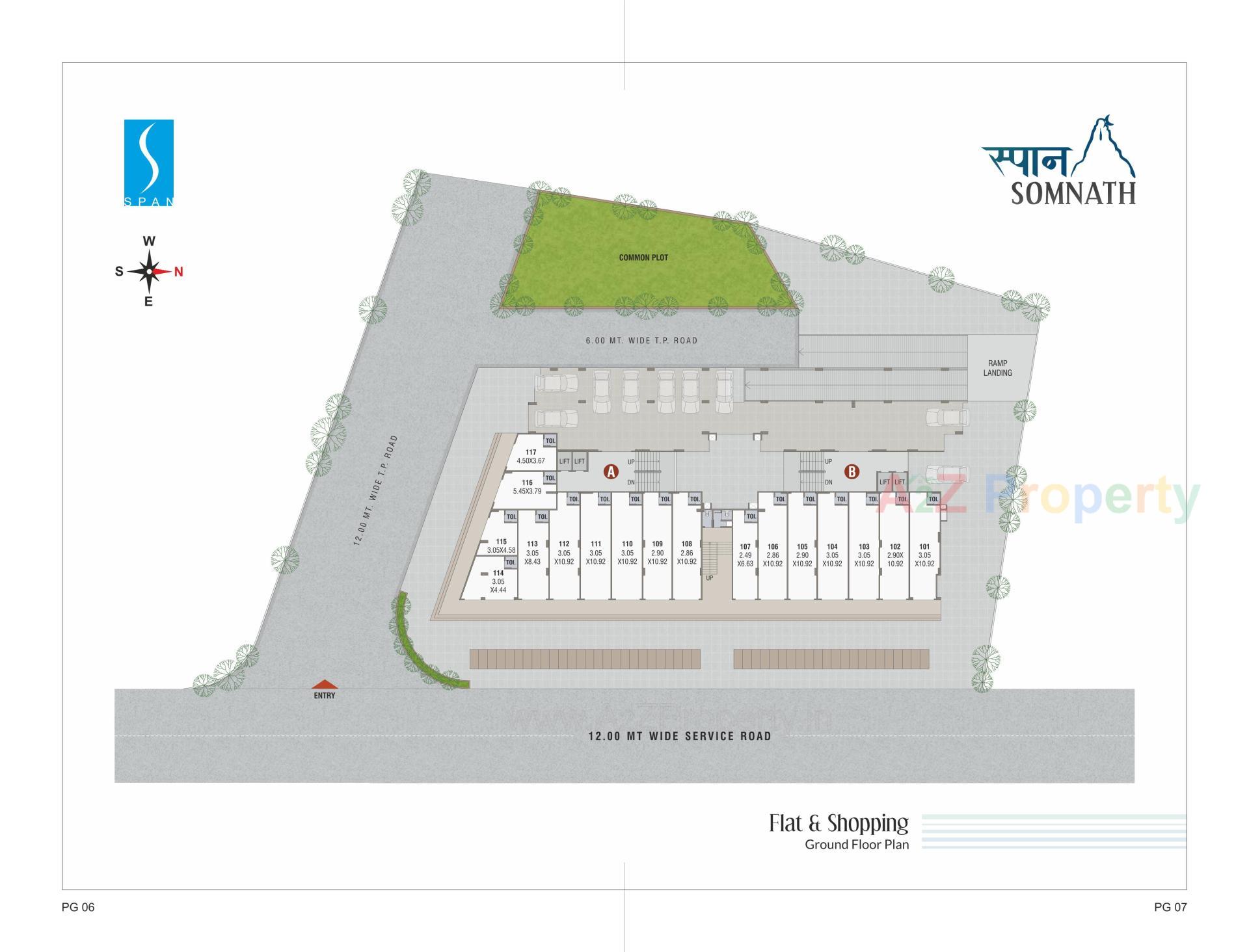Layout of real estate project Span Somnath located at Randheja, Gandhinagar, Gujarat