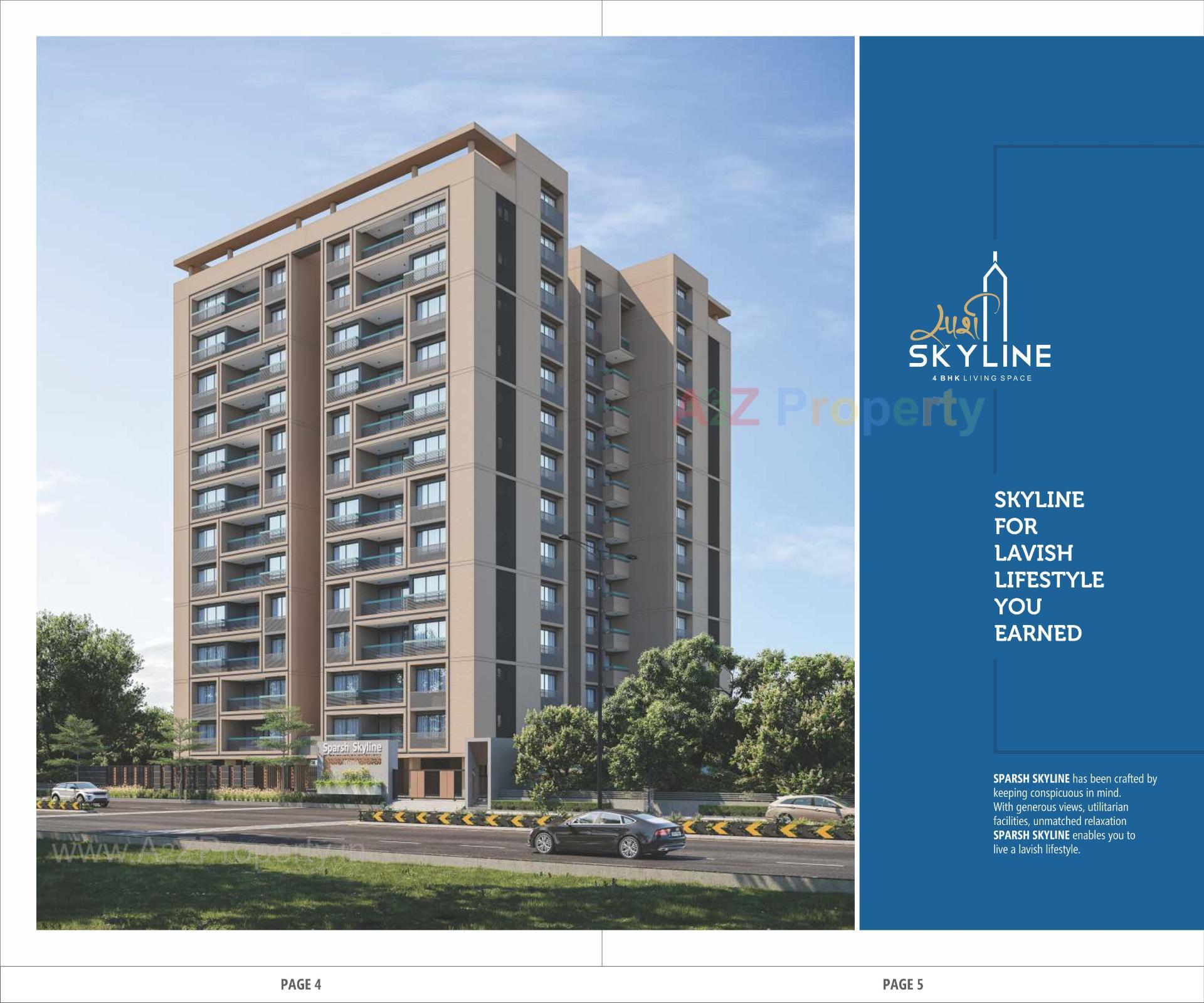 3D Elevation of real estate project Sparsh Skyline located at Koba, Gandhinagar, Gujarat