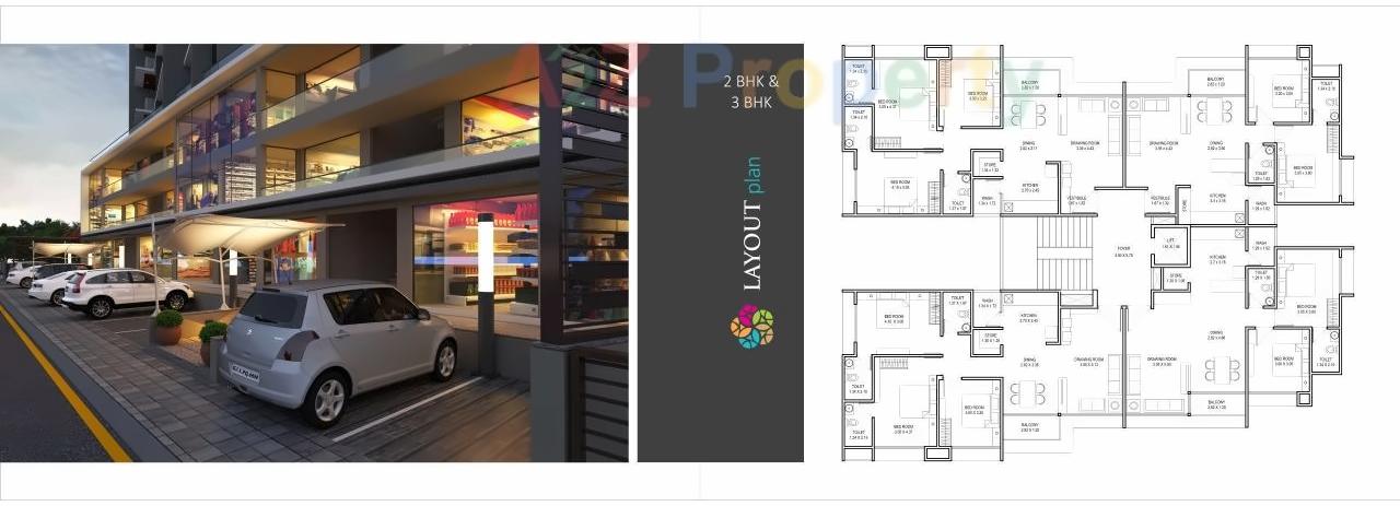 Layout of real estate project Spenta Square located at Vavol, Gandhinagar, Gujarat