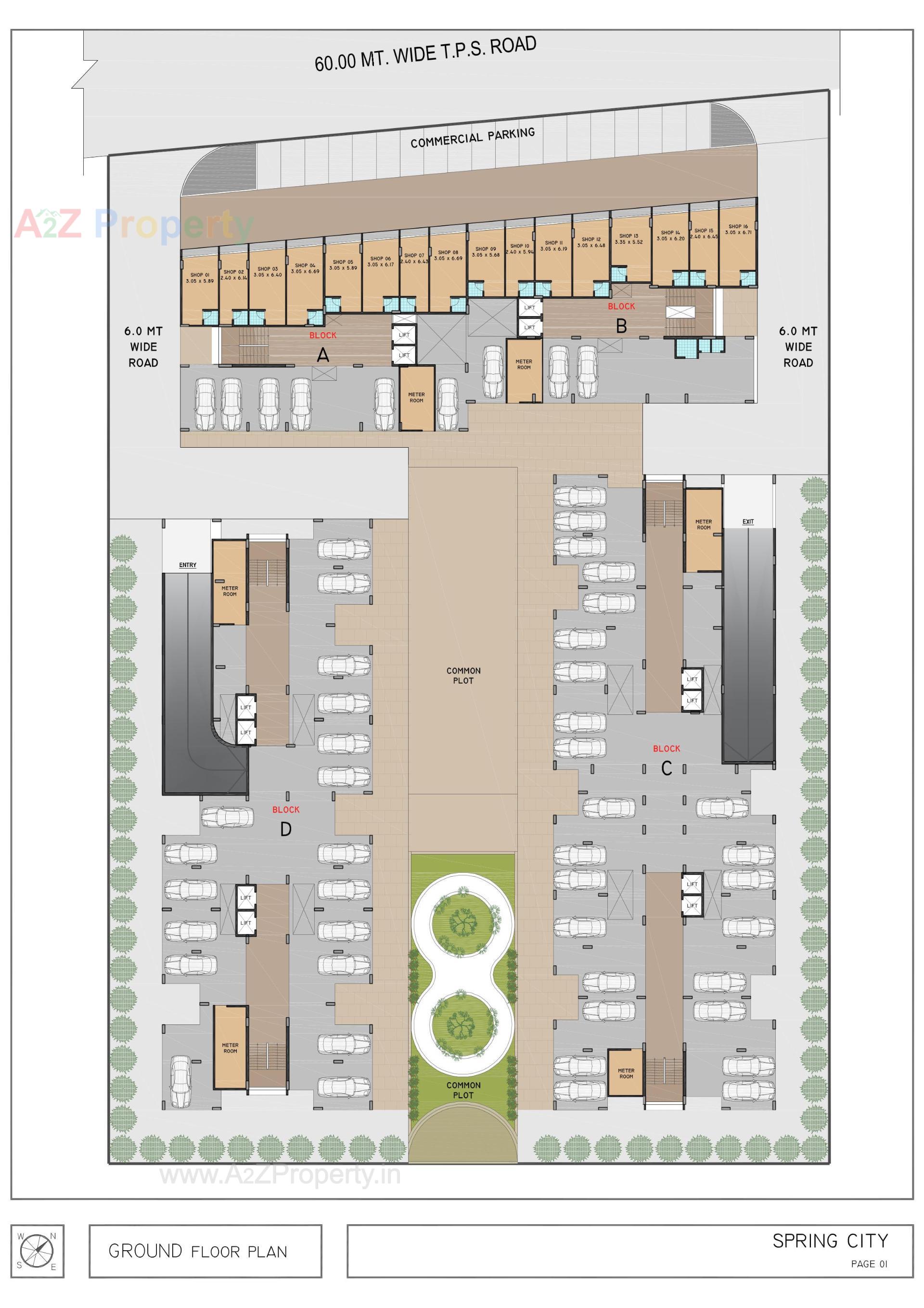 Layout of real estate project Spring City located at Pethapur, Gandhinagar, Gujarat