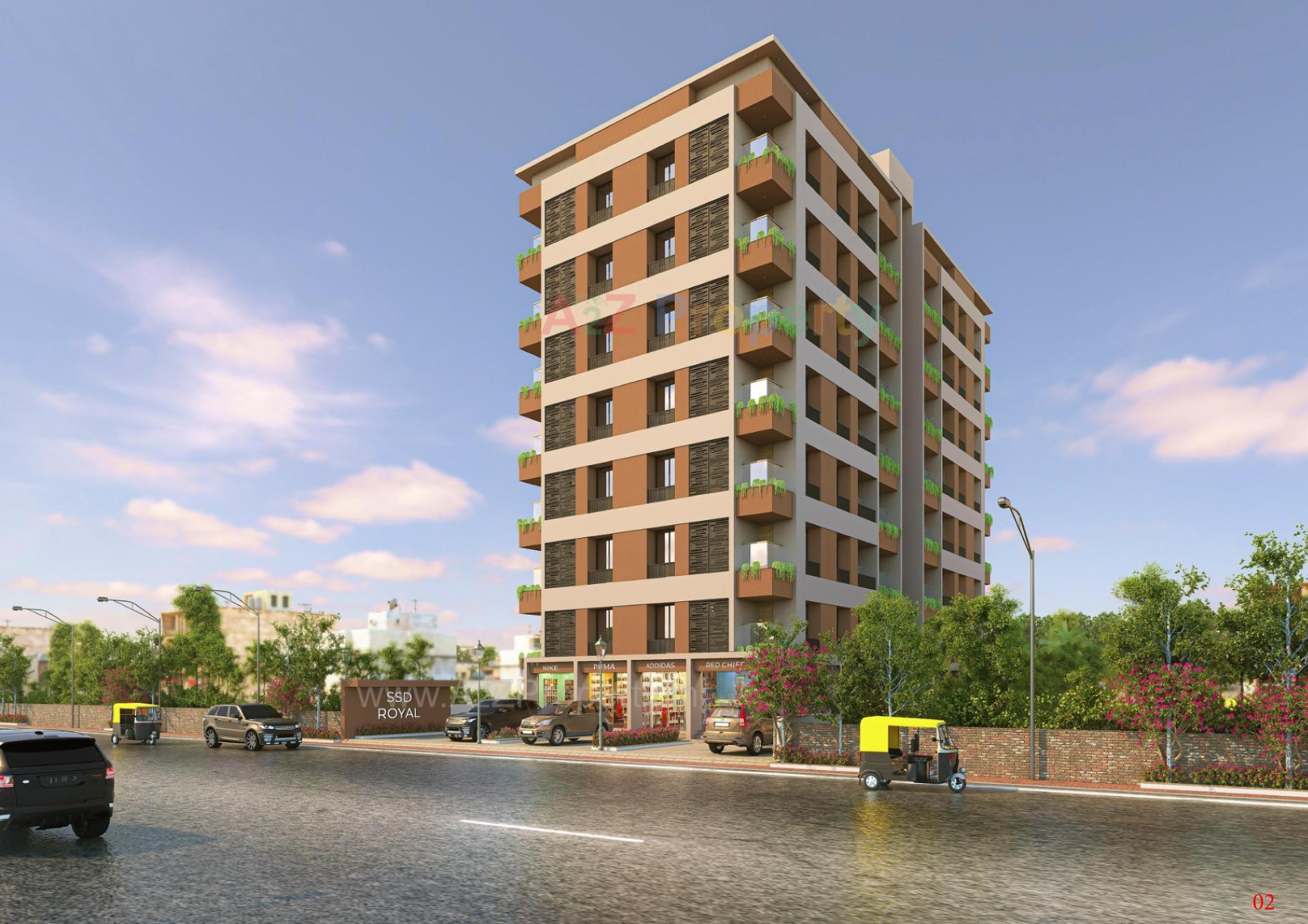 3D Elevation of real estate project Ssd Royal located at Bhat, Gandhinagar, Gujarat