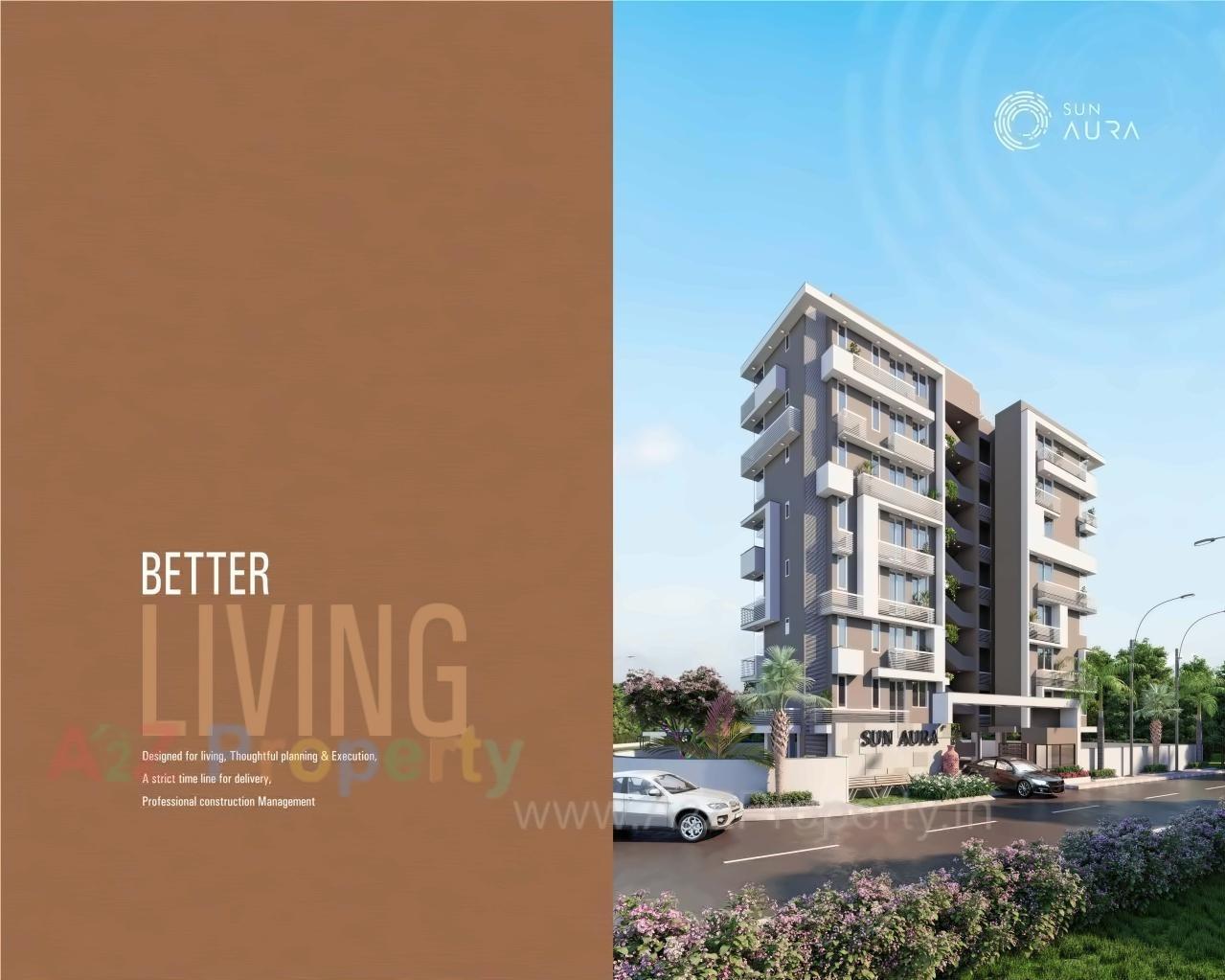 3D Elevation of real estate project Sun Aura located at Chiloda, Gandhinagar, Gujarat