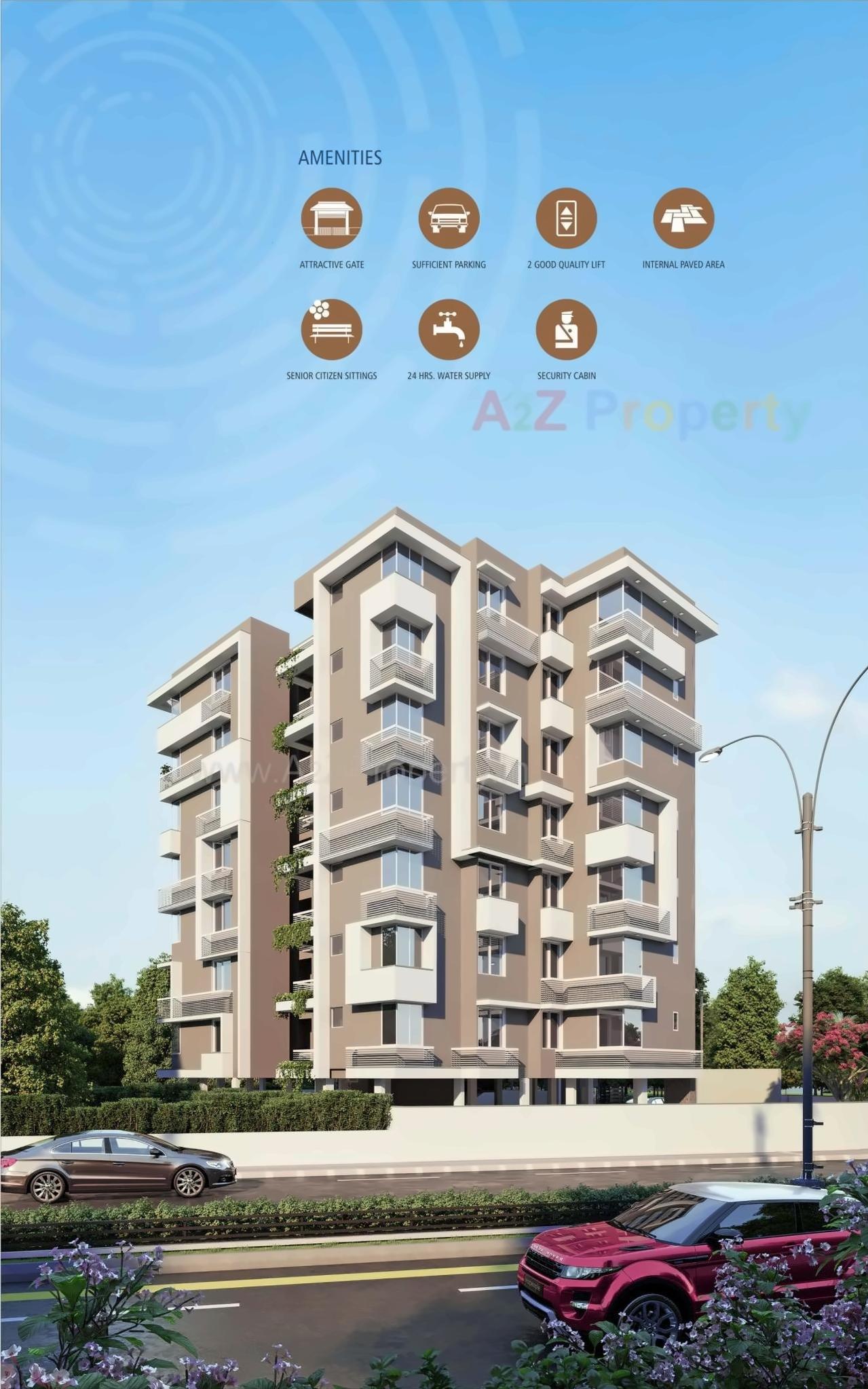3D Elevation of real estate project Sun Aura located at Chiloda, Gandhinagar, Gujarat