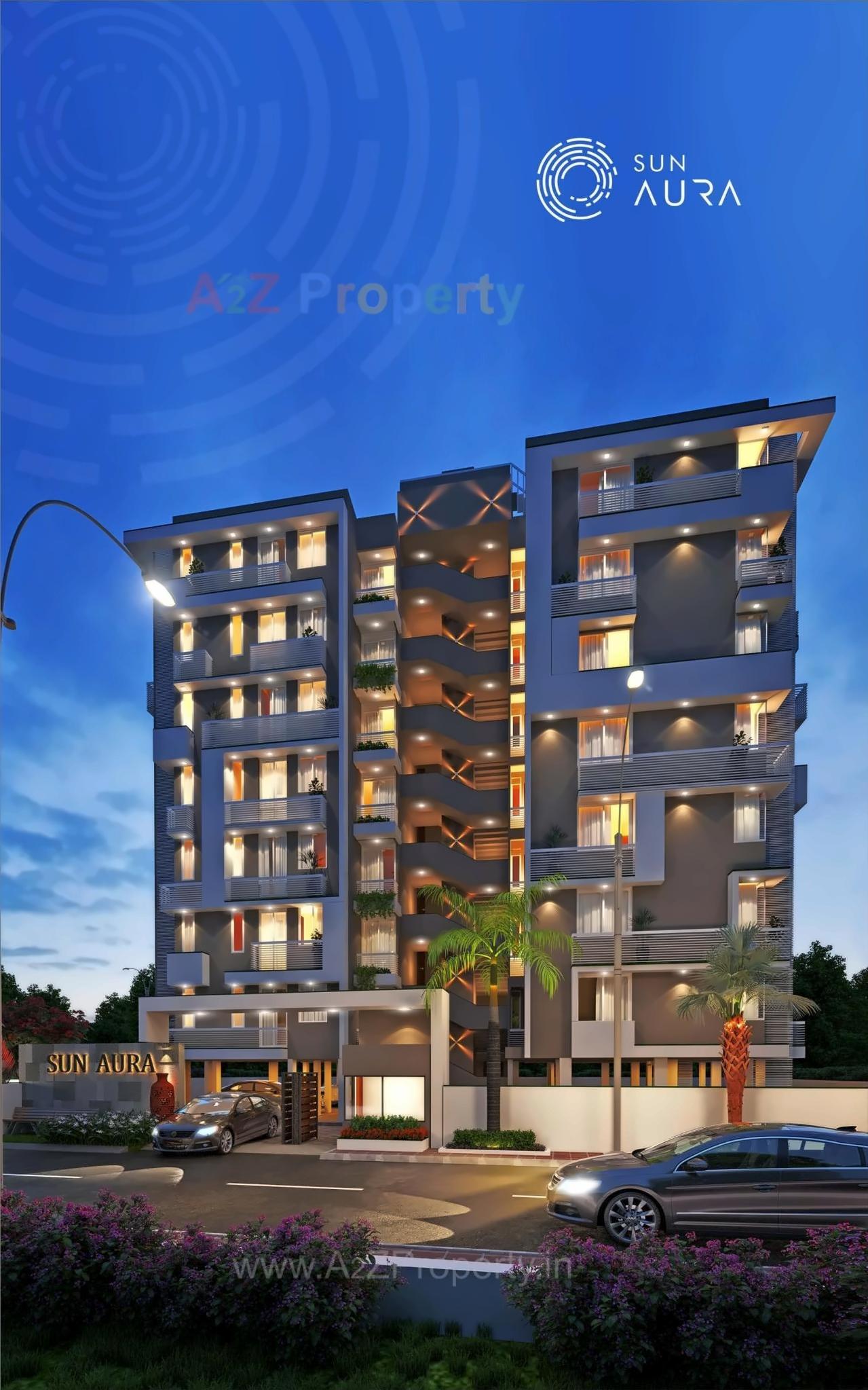 3D Elevation of real estate project Sun Aura located at Chiloda, Gandhinagar, Gujarat