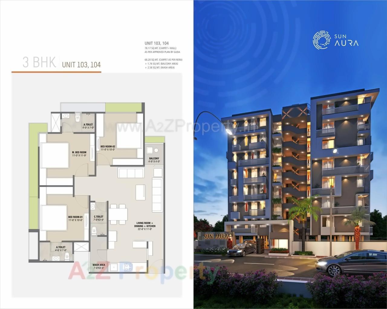 Layout of real estate project Sun Aura located at Chiloda, Gandhinagar, Gujarat