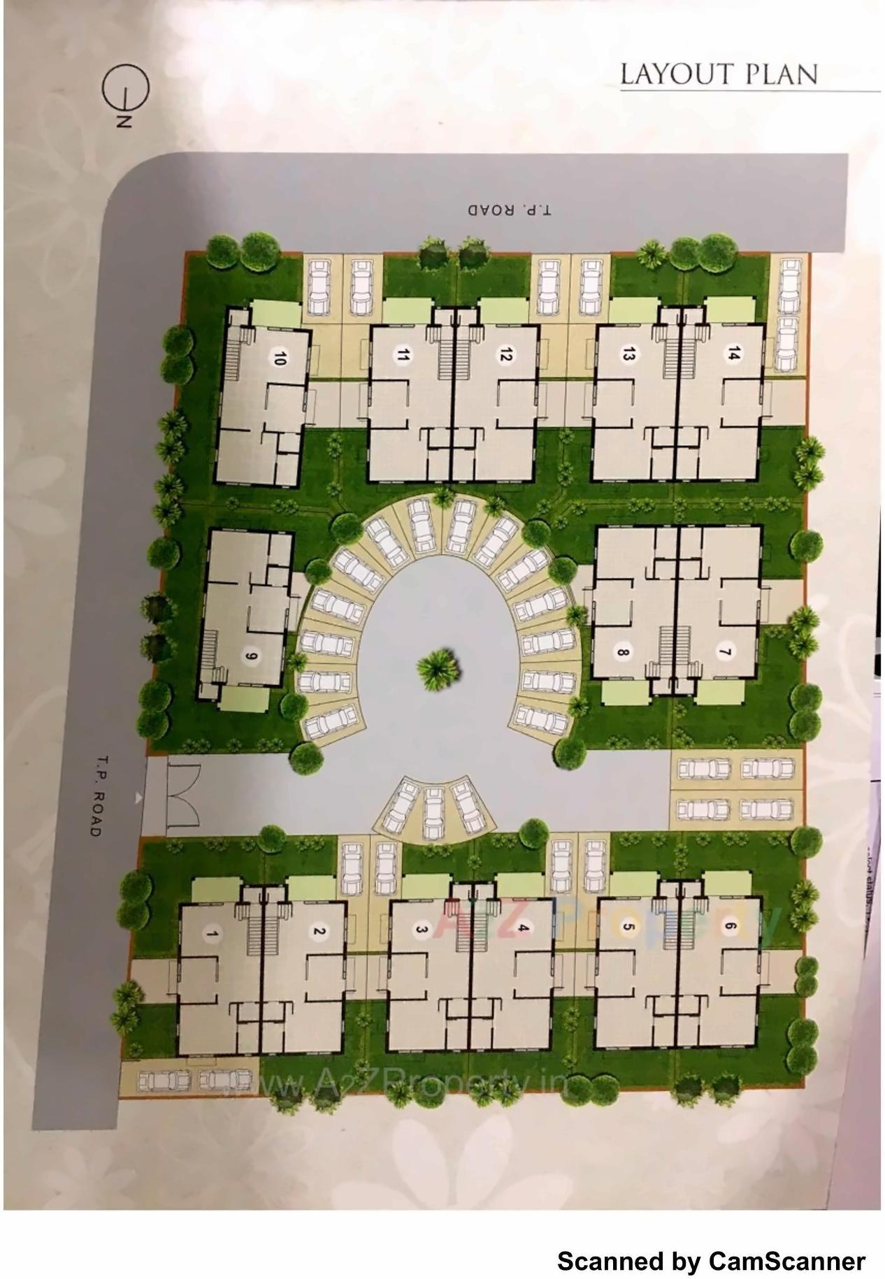 Layout of real estate project Sun Royal Bungalows located at Raysan, Gandhinagar, Gujarat