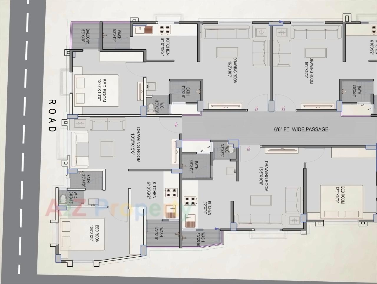 Layout of real estate project Sunrise Appartment located at Pethapur, Gandhinagar, Gujarat