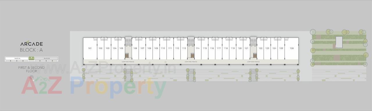 3D Elevation of real estate project Super Arcade located at Santej, Gandhinagar, Gujarat