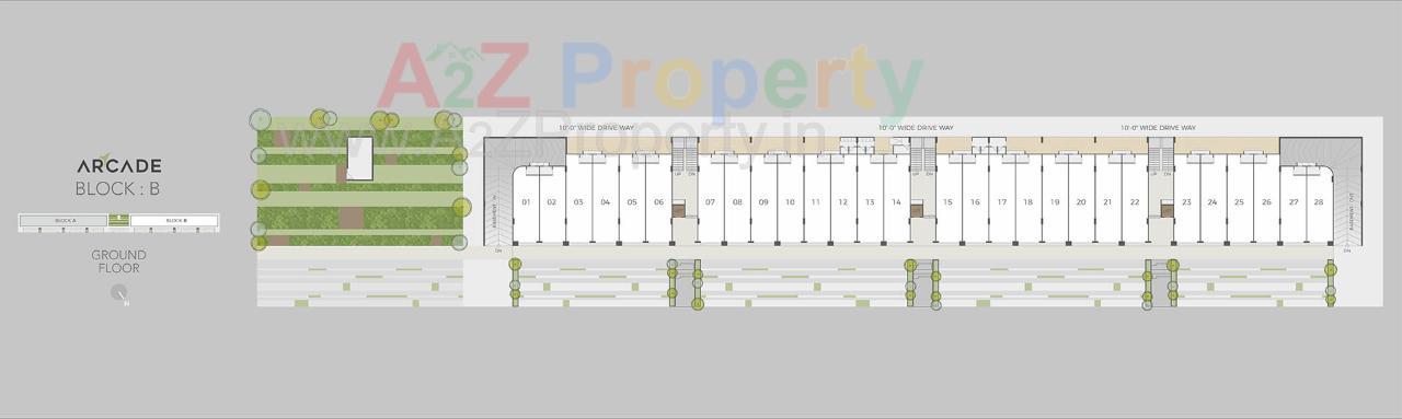 3D Elevation of real estate project Super Arcade located at Santej, Gandhinagar, Gujarat