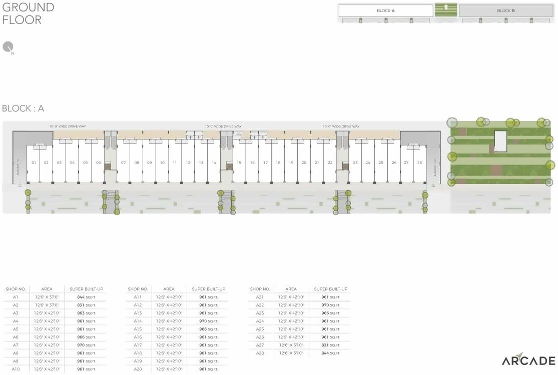 Layout of real estate project Super Arcade located at Santej, Gandhinagar, Gujarat