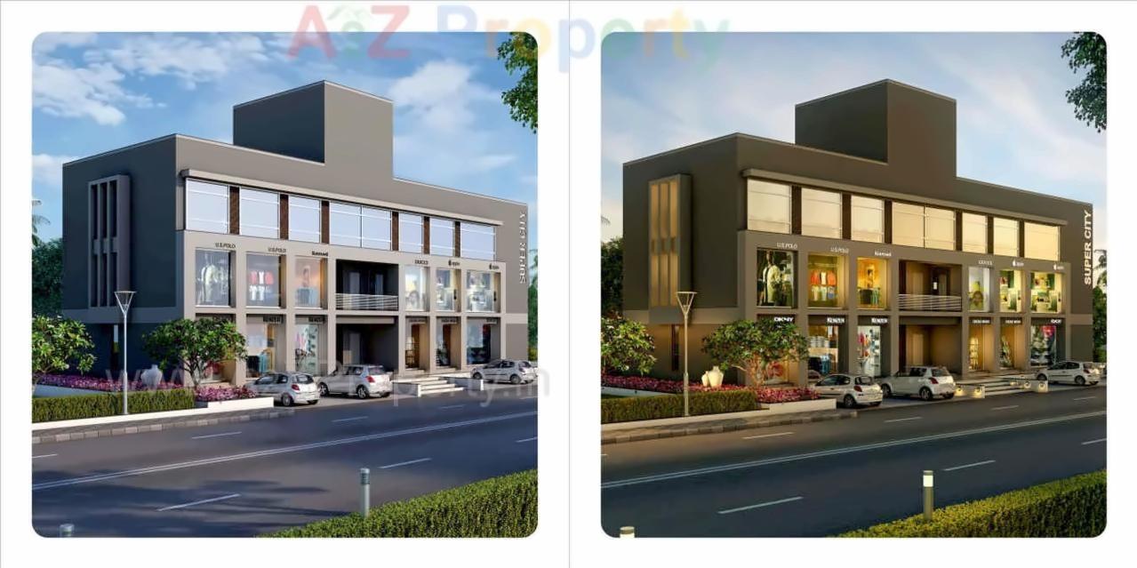 3D Elevation of real estate project Super City located at Santej, Gandhinagar, Gujarat