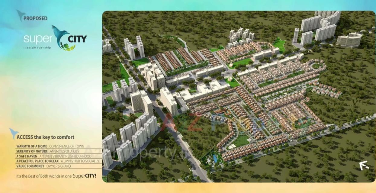 3D Elevation of real estate project Super City located at Santej, Gandhinagar, Gujarat