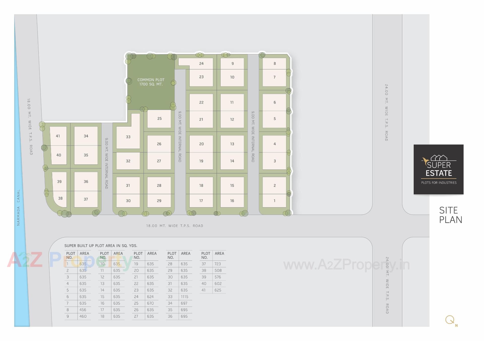 Layout of real estate project Super Estate located at Santej, Gandhinagar, Gujarat