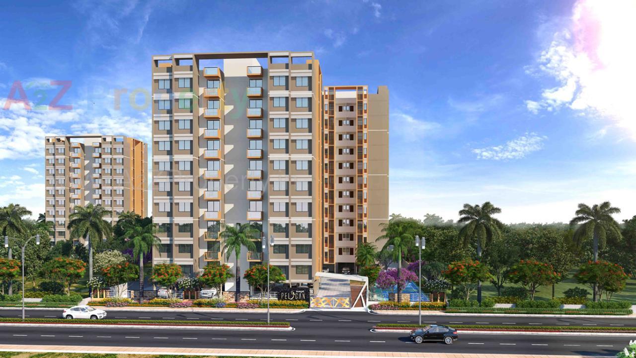 3D Elevation of real estate project Swagat Pelican located at Sargasan, Gandhinagar, Gujarat