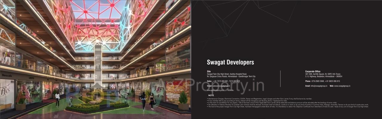 3D Elevation of real estate project Swagat Twincity Highstreet located at Sargasan, Gandhinagar, Gujarat