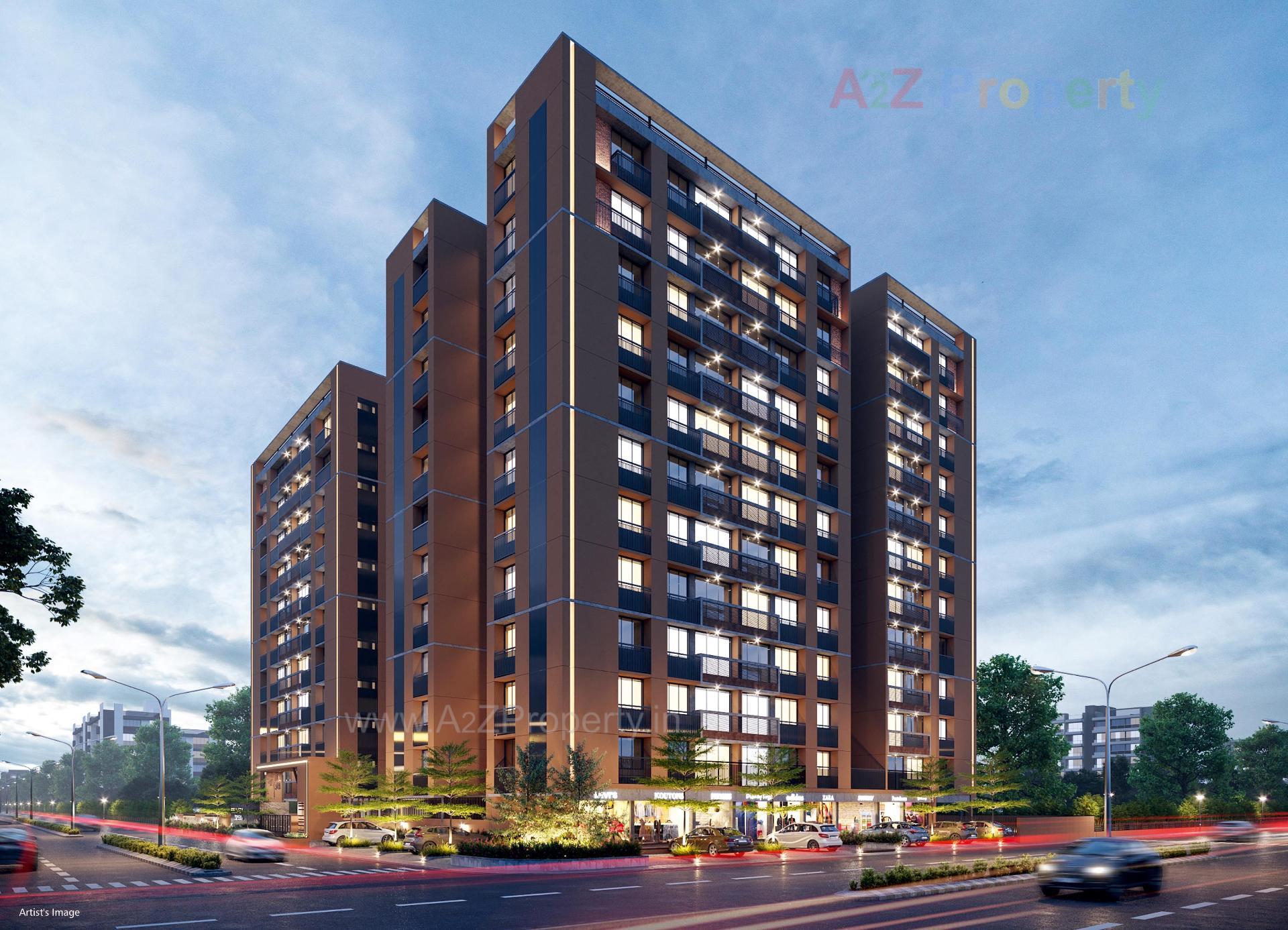 3D Elevation of real estate project Swamev Imperia located at Sargasan, Gandhinagar, Gujarat