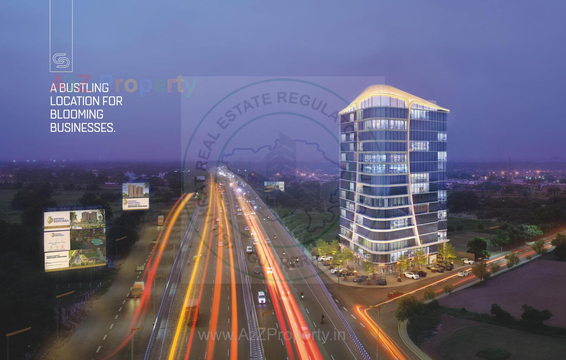 3D Elevation of real estate project Swarnim Business Center located at Khoraj, Gandhinagar, Gujarat