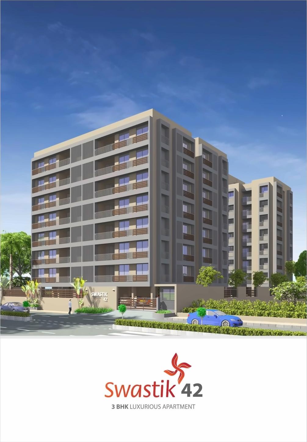 3D Elevation of real estate project Swastik located at Gandhinagar, Gandhinagar, Gujarat