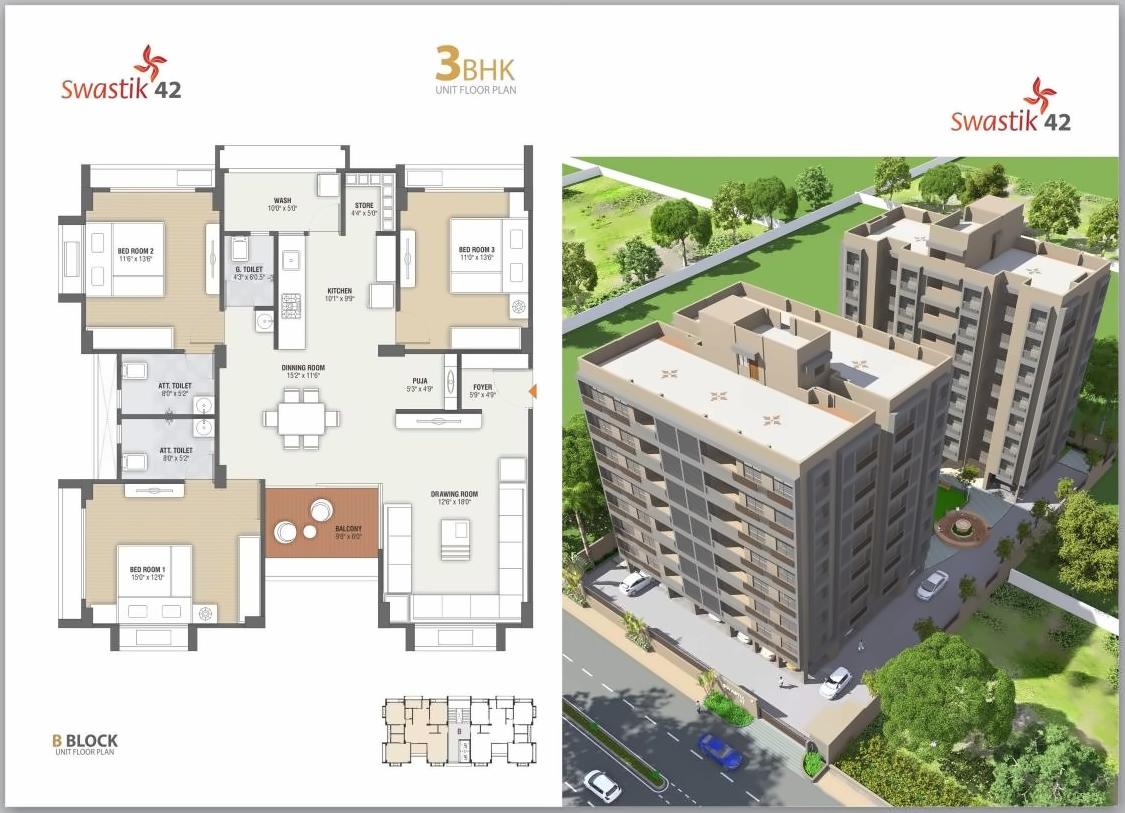 Layout of real estate project Swastik located at Gandhinagar, Gandhinagar, Gujarat