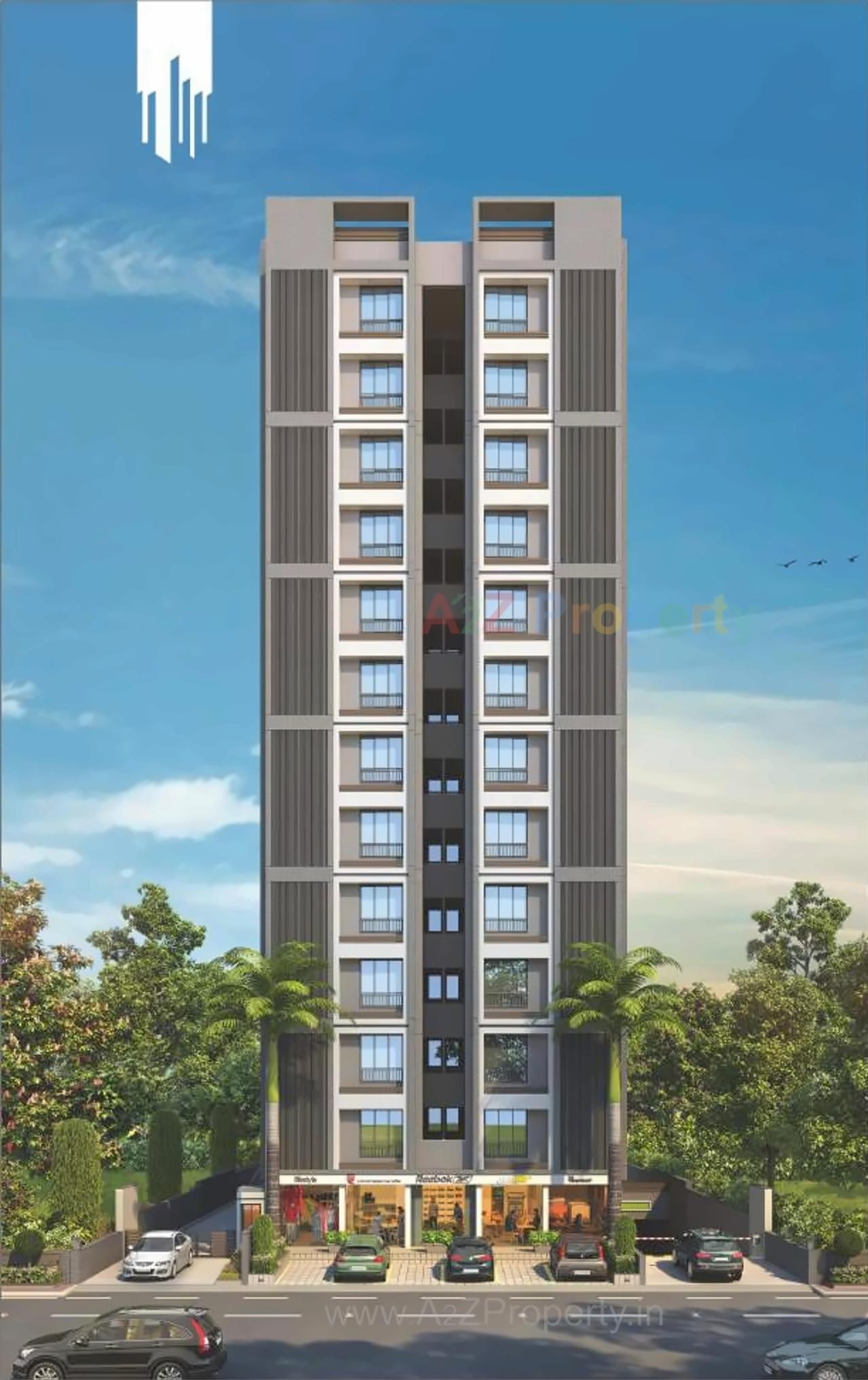 3D Elevation of real estate project Swastik Heights located at Zundal, Gandhinagar, Gujarat