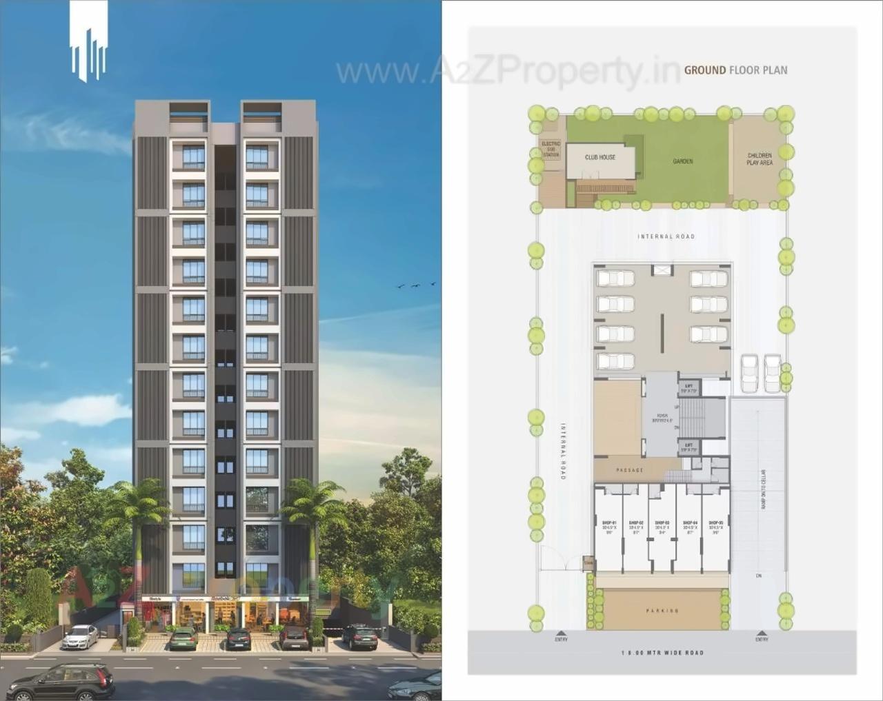 Layout of real estate project Swastik Heights located at Zundal, Gandhinagar, Gujarat