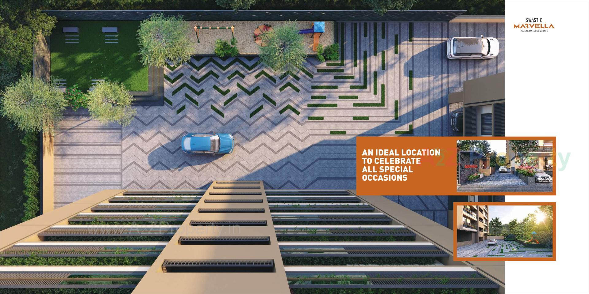 3D Elevation of real estate project Swastik Marvella located at Zundal, Gandhinagar, Gujarat