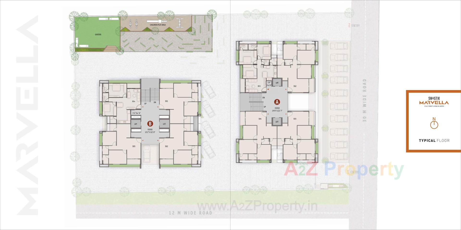 Layout of real estate project Swastik Marvella located at Zundal, Gandhinagar, Gujarat