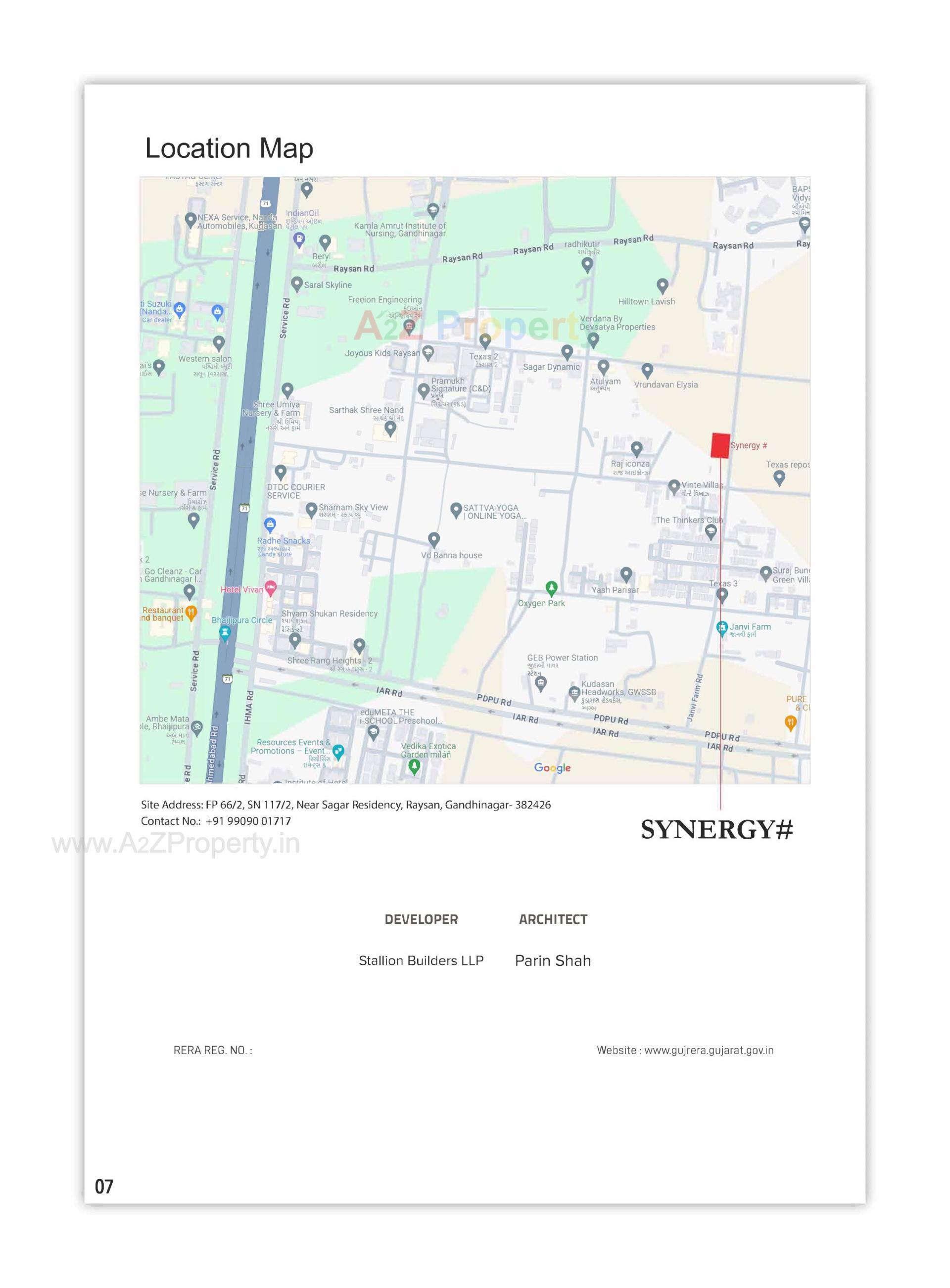 of real estate project Synergy # located at Raysan, Gandhinagar, Gujarat