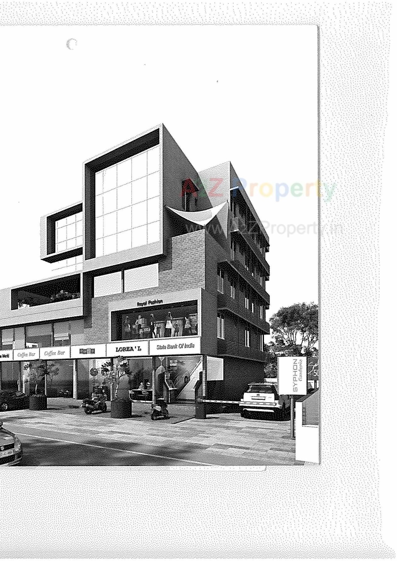 3D Elevation of real estate project Syphon Gardenia located at Nana-chiloda, Gandhinagar, Gujarat