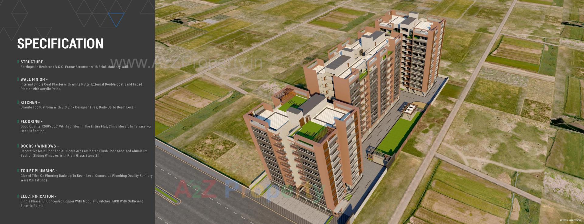 3D Elevation of real estate project Texas located at Raysan, Gandhinagar, Gujarat