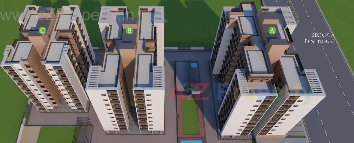 3D Elevation of real estate project Texas Garden Home located at Kudasan, Gandhinagar, Gujarat