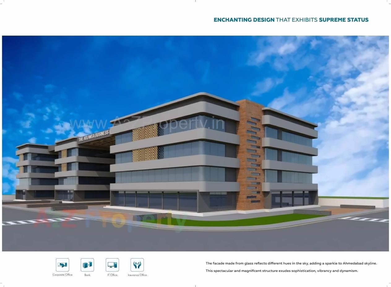 3D Elevation of real estate project The Atlanta Business Hub located at Ranasan, Gandhinagar, Gujarat