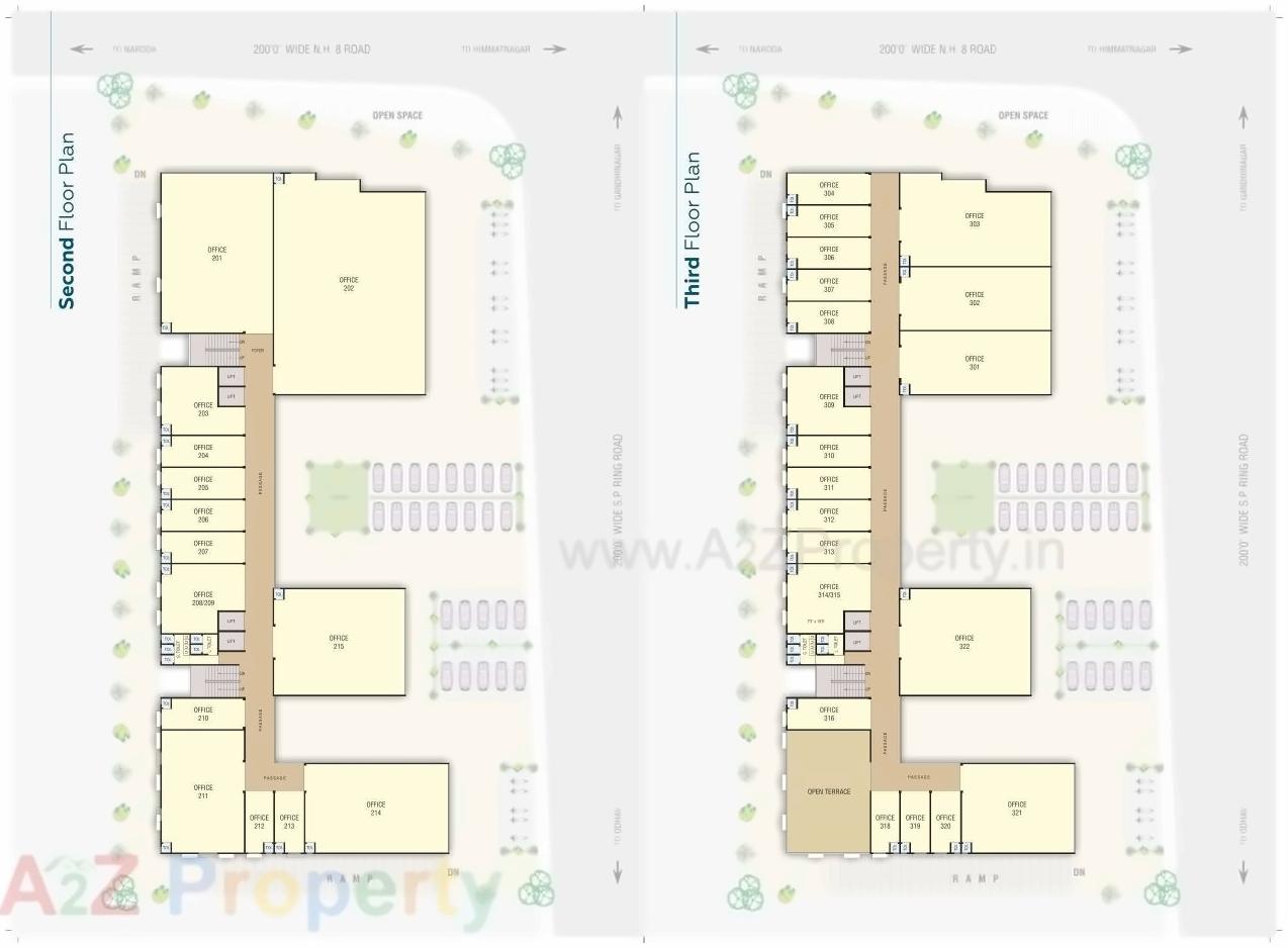 Layout of real estate project The Atlanta Business Hub located at Ranasan, Gandhinagar, Gujarat