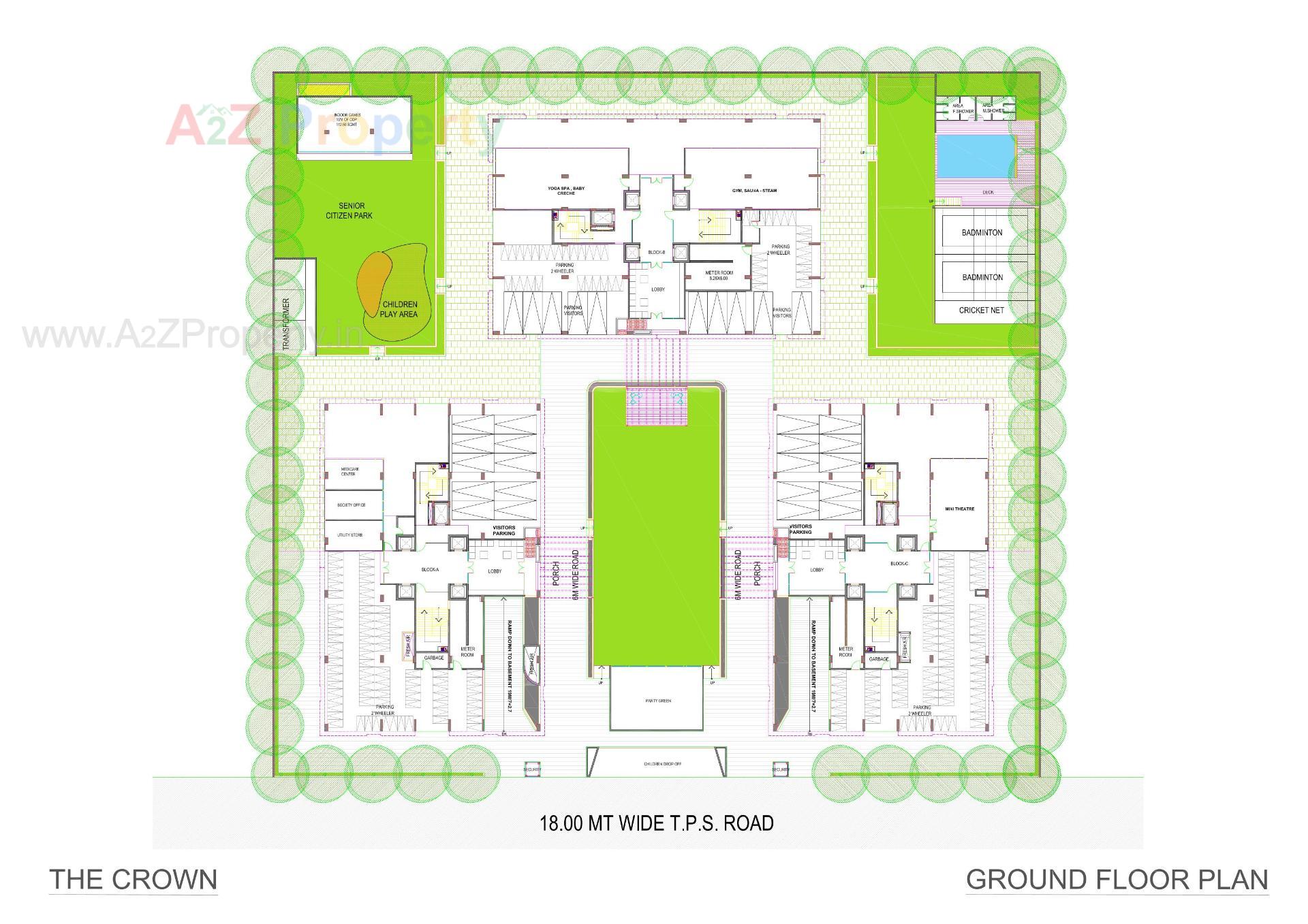 Layout of real estate project The Crown located at Bhat, Gandhinagar, Gujarat