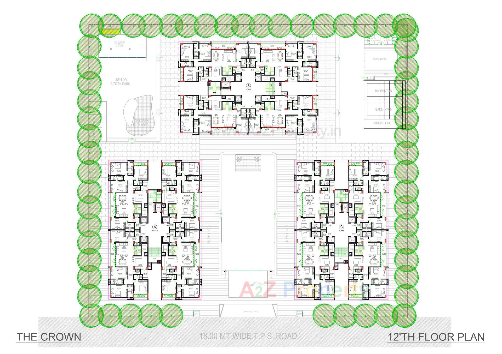 Layout of real estate project The Crown located at Bhat, Gandhinagar, Gujarat