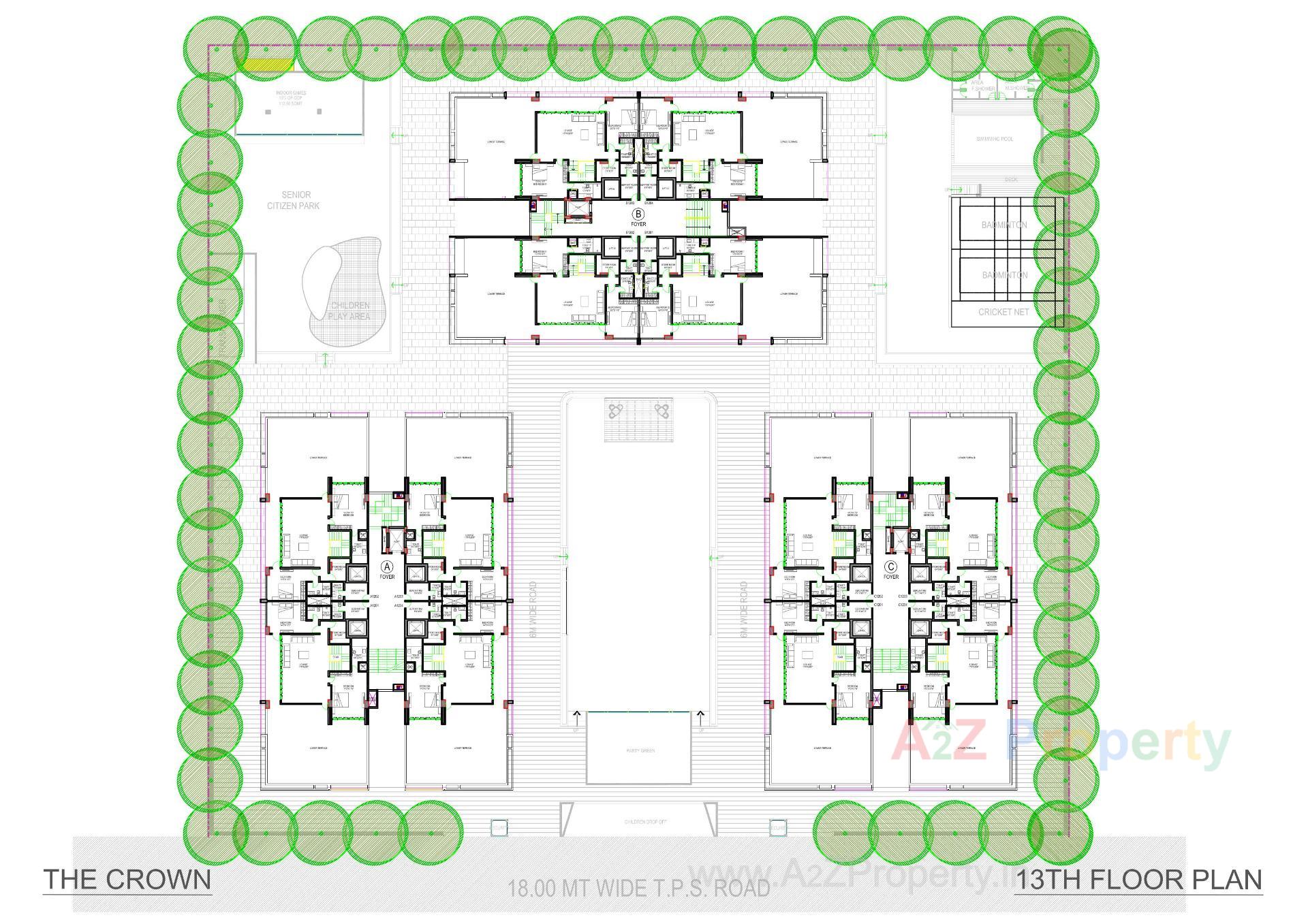 Layout of real estate project The Crown located at Bhat, Gandhinagar, Gujarat