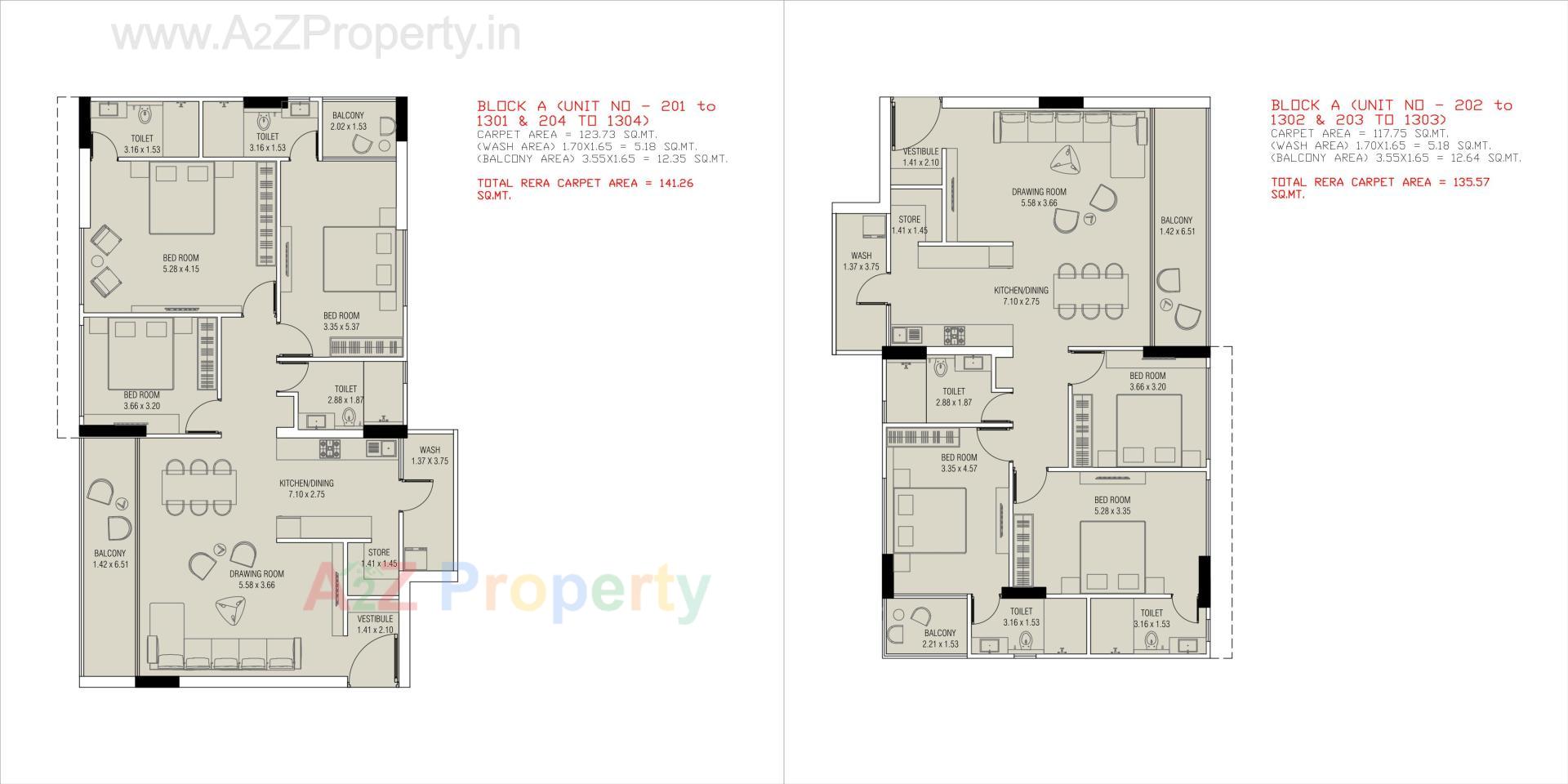 Layout of real estate project The Double Three located at Koba, Gandhinagar, Gujarat