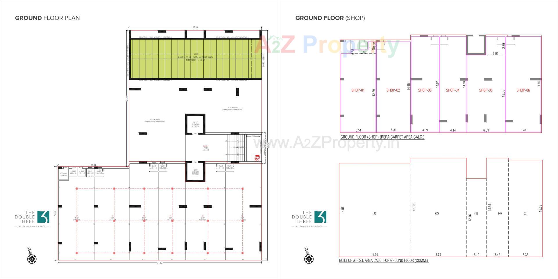Layout of real estate project The Double Three located at Koba, Gandhinagar, Gujarat